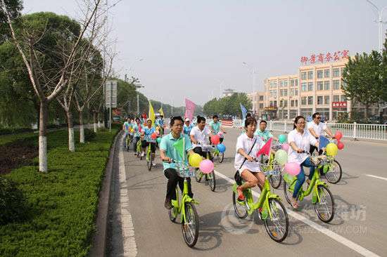 潍坊临朐公共自行车系统运行（图片来源于大众网）
